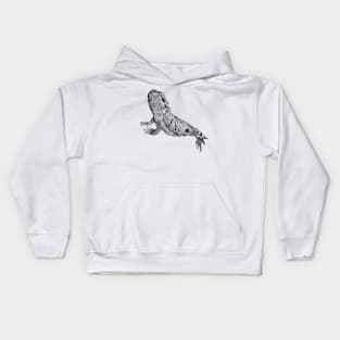 Line drawing - bearded dragon Kids Hoodie